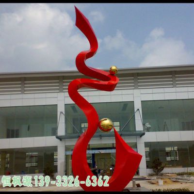 丝带不锈钢企业雕塑