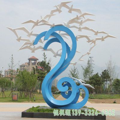 大雁不锈钢抽象雕塑