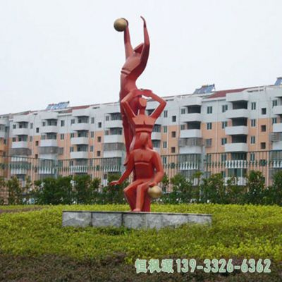篮球不锈钢人物雕塑
