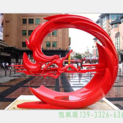 城市夸父逐日不锈钢雕塑