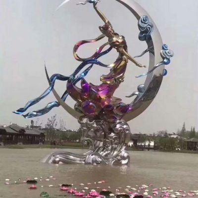 不锈钢公园仙女人物雕塑