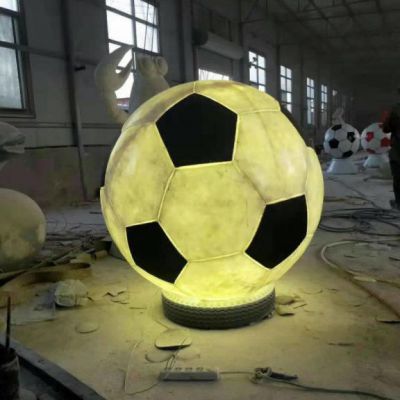 不锈钢公园发光足球雕塑