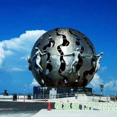 不锈钢广场地球仪景观雕塑