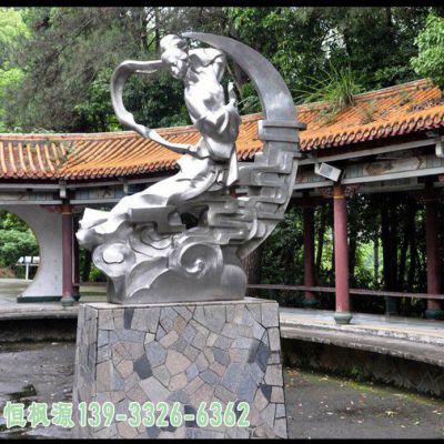 公园不锈钢仙女人物雕塑