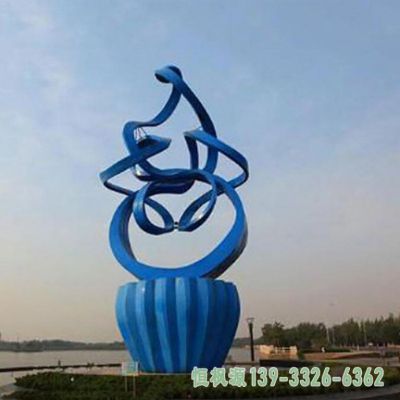 不锈钢园林彩带景观雕塑