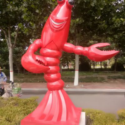 城市不锈钢龙虾景观雕塑