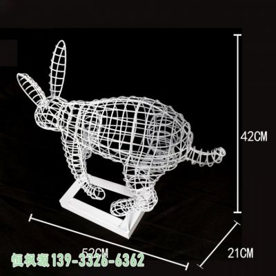 兔子广场不锈钢动物雕塑