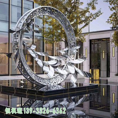 城市大雁不锈钢抽象雕塑