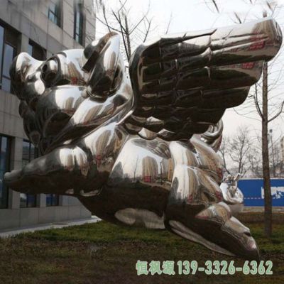 广场小猪不锈钢动物雕塑
