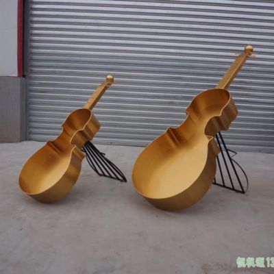 小区小提琴不锈钢雕塑