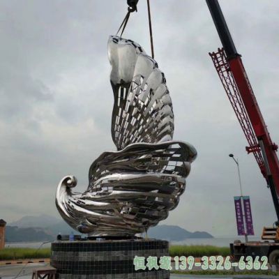 海螺抽象不锈钢广场雕塑