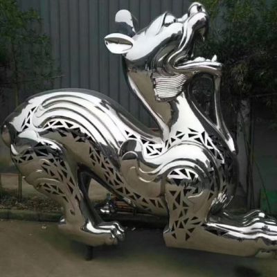 麒麟广场不锈钢雕塑