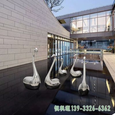 不锈钢城市天鹅雕塑