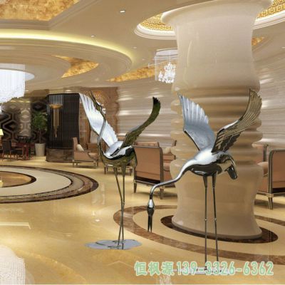 不锈钢城市丹顶鹤雕塑