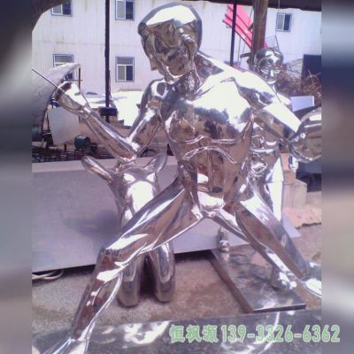园林击剑不锈钢雕塑