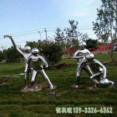 园林篮球不锈钢人物雕塑