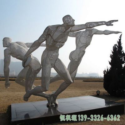 城市掷铁饼不锈钢人物雕塑
