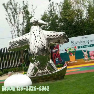 企鹅校园不锈钢雕塑