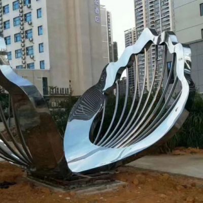 不锈钢小区扇贝雕塑