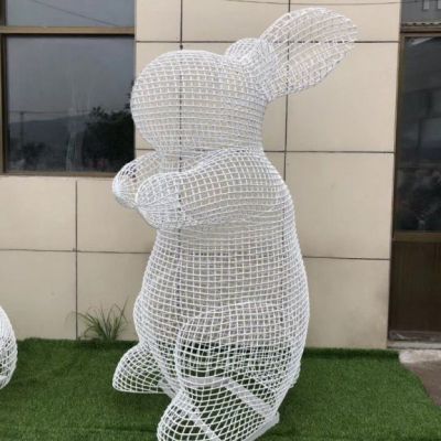 不锈钢广场兔子艺术雕塑