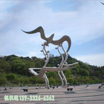 不锈钢园林大雁雕塑