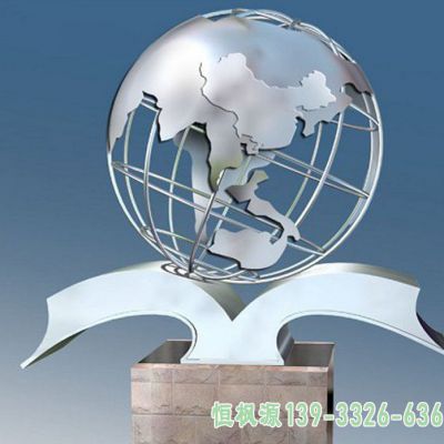 不锈钢地球仪公园抽象雕塑