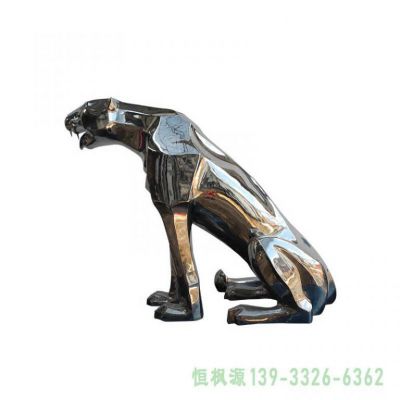 豹子校园不锈钢景观雕塑