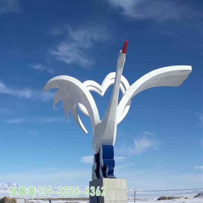 不锈钢丹顶鹤广场雕塑