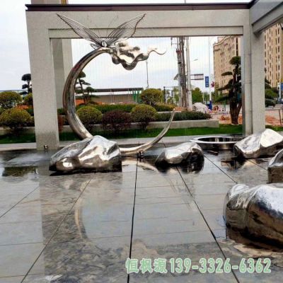 不锈钢抽象小区景观雕塑