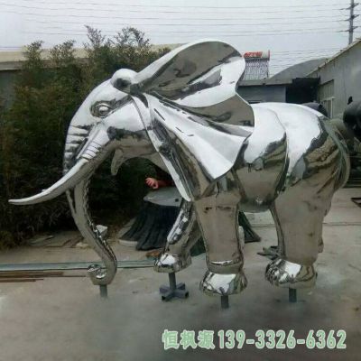 不锈钢大象校园雕塑