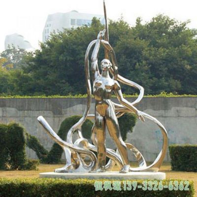不锈钢城市体操人物雕塑