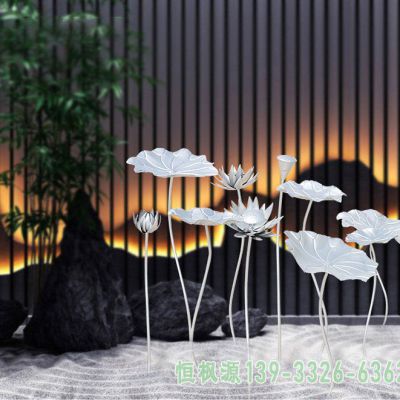荷花不锈钢小区雕塑
