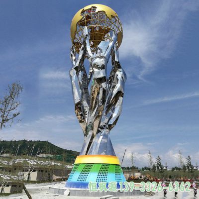 广场不锈钢地球仪景观雕塑