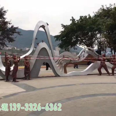 假山户外不锈钢景观雕塑