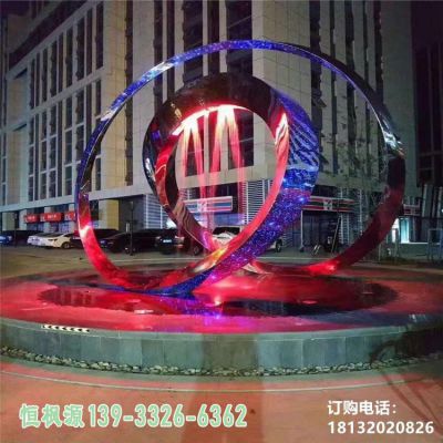 不锈钢丝带城市景观雕塑