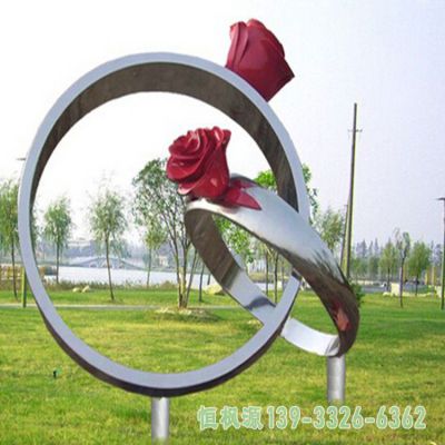 戒指园林不锈钢雕塑