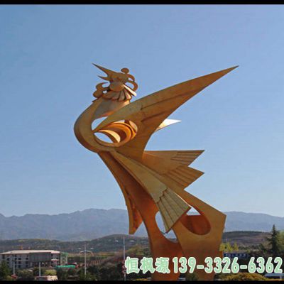 校园不锈钢凤凰景观雕塑