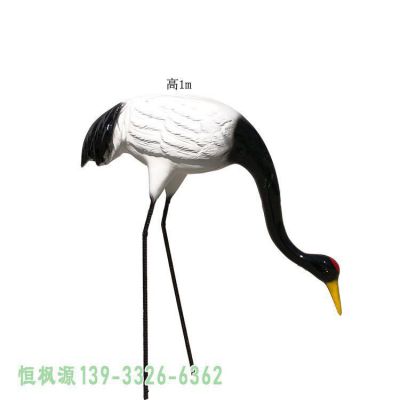 户外大型丹顶鹤不锈钢雕塑