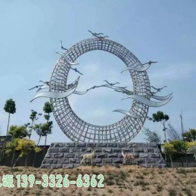 不锈钢校园大雁景观雕塑