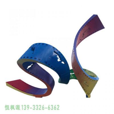不锈钢丝带校园艺术雕塑