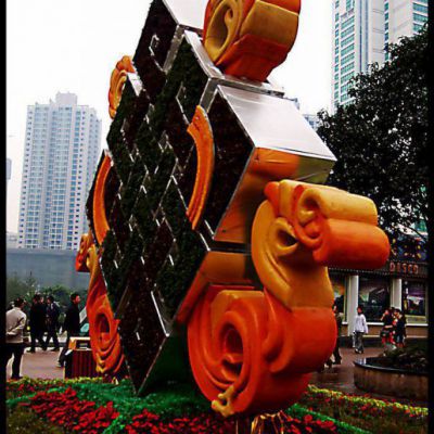 中国结企业不锈钢雕塑