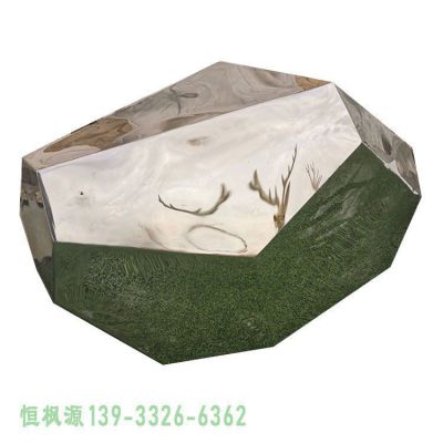 石头镜面不锈钢广场雕塑