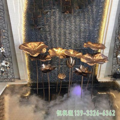 荷花锻造不锈钢公园雕塑