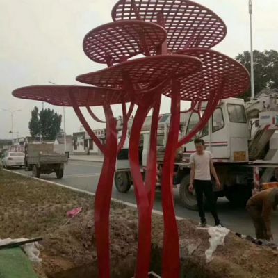 镂空蘑菇不锈钢广场雕塑