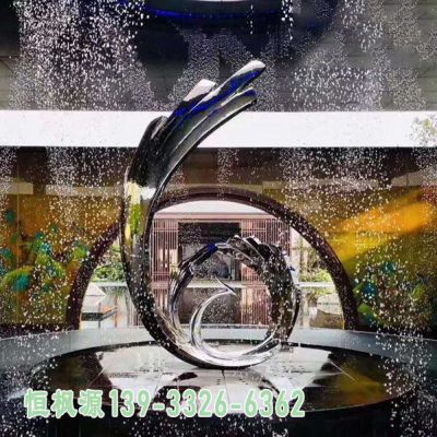 不锈钢喷泉小区景观雕塑