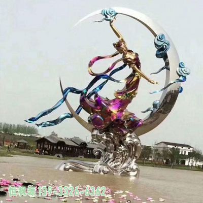 仙女小区不锈钢景观雕塑