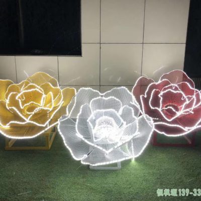 玫瑰花广场不锈钢雕塑