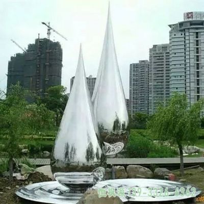 不锈钢都市水滴景观雕塑