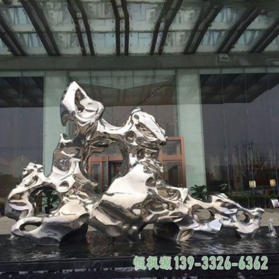 不锈钢太湖石广场景观雕塑