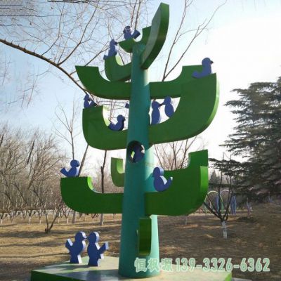 不锈钢仙人掌园林景观雕塑